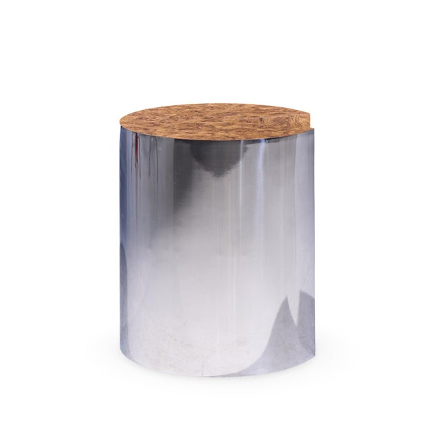 Leon Rosen for Pace Style Mid Century Pac-Man Chrome Drum Tables - Pair For Sale - Image 9 of 11