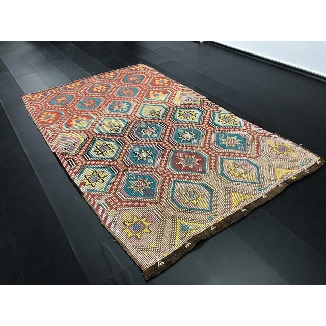 Boho Chic Antique Colorful Kilim For Sale - Image 3 of 6