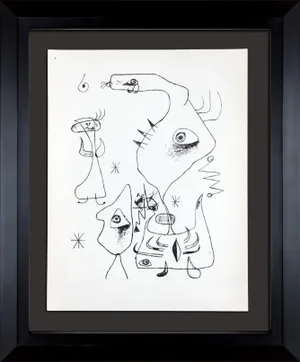 Joan Miro Lithograph Limited Edition W/Cat. Ref: C13 + Framing Included