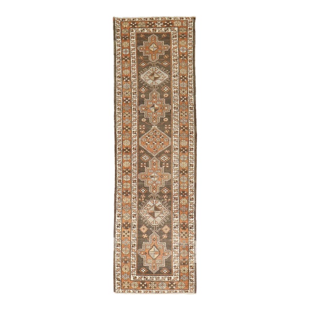 Brown Persian Heriz Runner rug no. j5202 For Sale