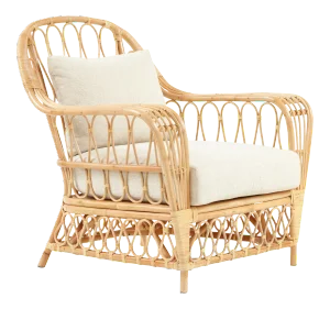 Bar Harbor Chair, Beige, Rattan