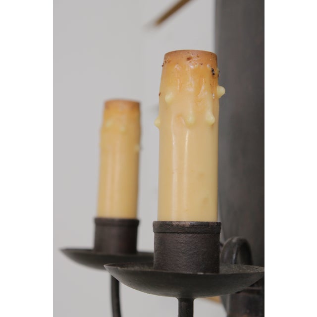 1990s Oval Metal Flemish Double Arm Sconces - a Pair For Sale - Image 9 of 11