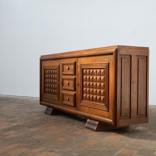 Oak Sideboard in the style of Charles Dudouyt, France, 1950s For Sale - Image 9 of 11