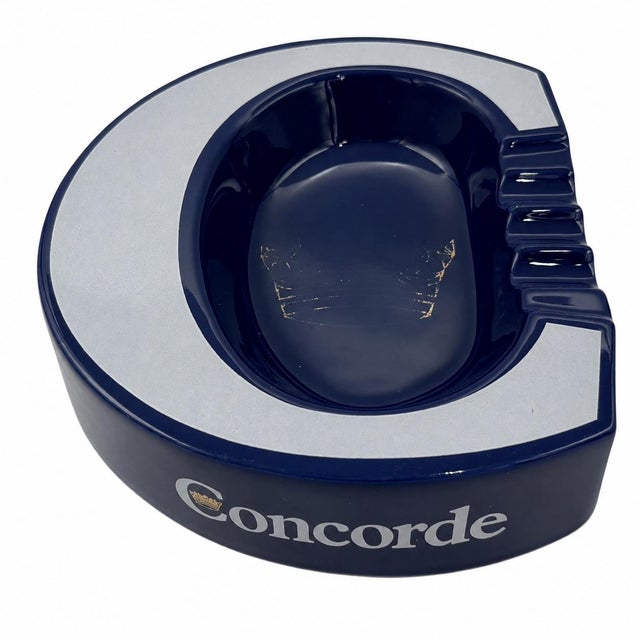 English Vintage Concorde British Airways Ceramic Ashtray For Sale - Image 3 of 14