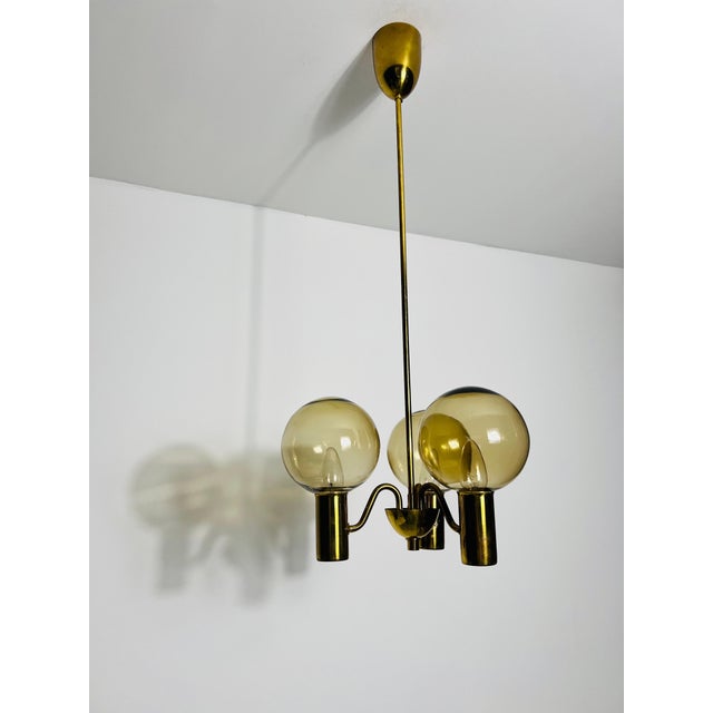 Brass and Glass Chandelier by Hans-Agne Jakobsson, Sweden, 1960s For Sale - Image 11 of 12