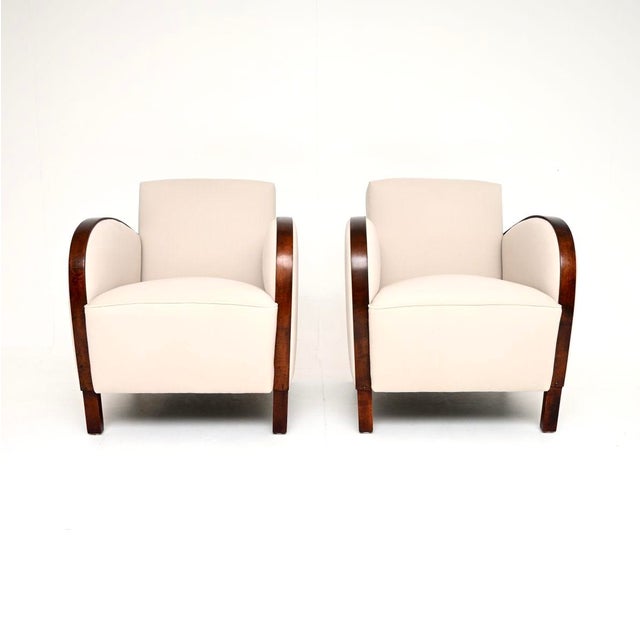 Mid-Century Modern Swedish Art Deco Lounge Chairs in Satin Birch, 1930, Set of 2 For Sale - Image 3 of 10