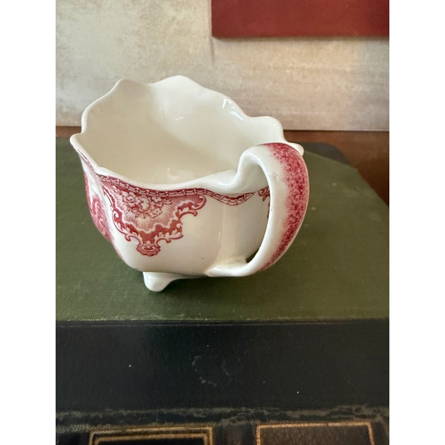 1960s Vintage Johnson Brothers Old Britain Castles Creamer Pink Transferware English Ironstone For Sale - Image 5 of 6