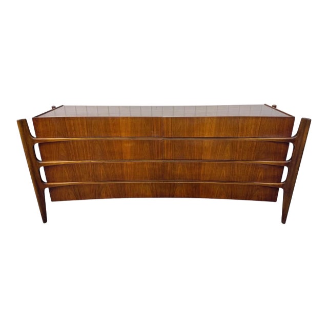 Mid-Century Swedish Modern William Hinn Sculptural Walnut Dresser For Sale