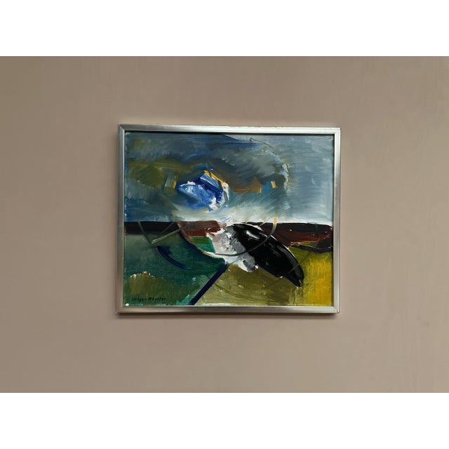 Original Vintage Swedish Oil on Canvas – “Composition” by Holger Karlson – Signed – Vintage & Framed – 52 × 43 cm (20.5" ×...