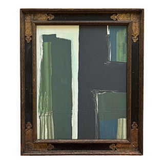 “Natures Harmony" Abstract Art in Antique Frame, Transitional Living Room Art by JTS For Sale