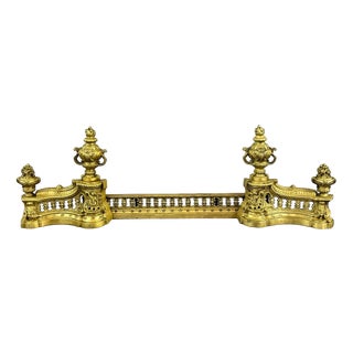 Late 19th Century Louis XVI Style Gilt Bronze Andirons, Set of 3 For Sale