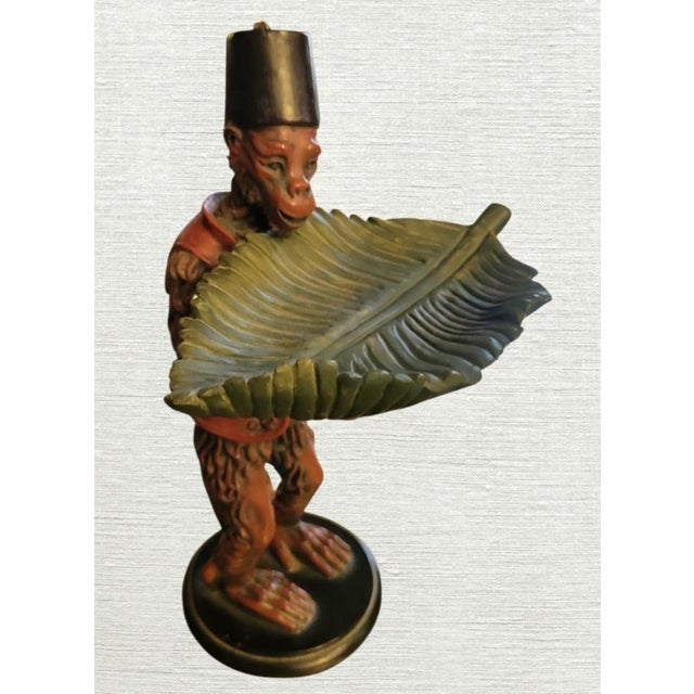 Vintage Monkey Butler Palm Beach Regency Style Catchall Card Holder For Sale In West Palm - Image 6 of 10