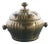 Vintage Large Brass Sculpted Lidded Pot For Sale
