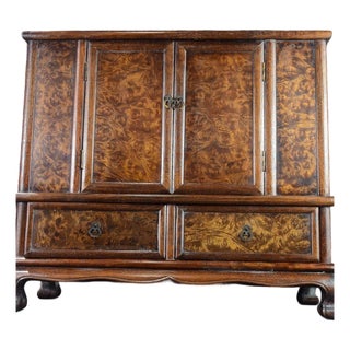 Vintage Chinese Burl Wood Side Cabinet / Small Bookcase For Sale