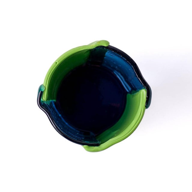 Four Lines Vase in Clear Light Blue by Enzo Mari for Corsi Design Factory For Sale - Image 4 of 8