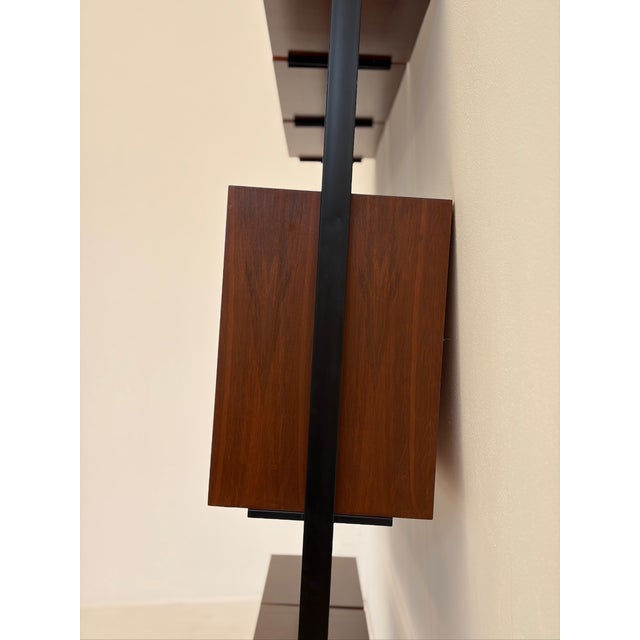 Vintage Bookcase in Wood with Metal and Brass Tips, 1970s For Sale - Image 16 of 18