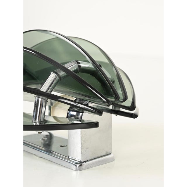 Green Crystal and Chrome Wall Sconces by Veca, Italy, 1970s, Set of 2 For Sale - Image 12 of 16