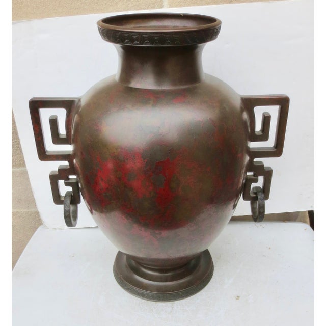 Bronze Massive Japanese Meiji Bronze Vase by Sencho Ku Circa 1900 For Sale - Image 8 of 14