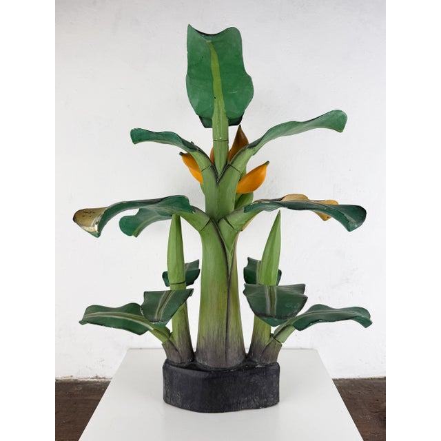 Mid-Century Hand-Carved Wooden Banana Tree Sculpture, South America, 1950s For Sale - Image 10 of 18
