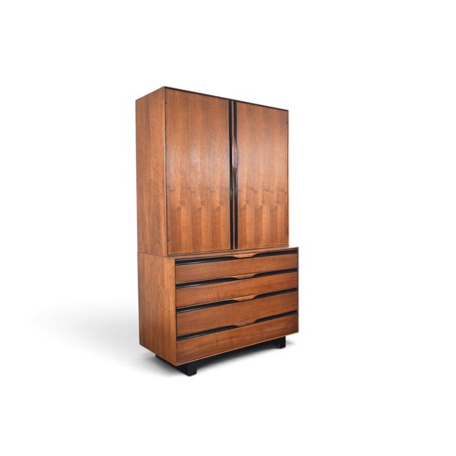 Brown Mid 20th Century John Kapel Tall Dresser / Wardrobe in Walnut For Sale - Image 8 of 14
