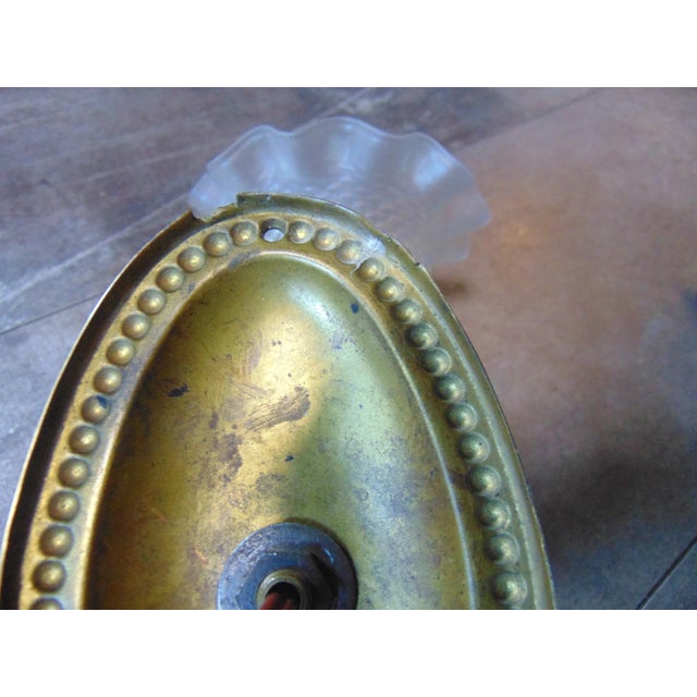 Brown Art Nouveau Brass Wall Lamp For Sale - Image 8 of 11