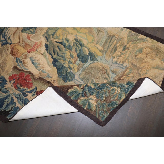 French Late 18th Century French sheep Shepherd Tapestry rug no. 10938 For Sale - Image 3 of 8