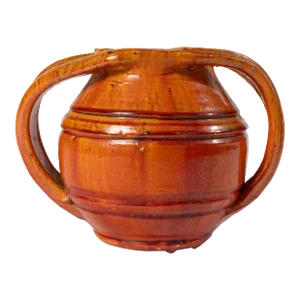 1930's Rainbow Pottery Sanford, Nc Double Handled Pot