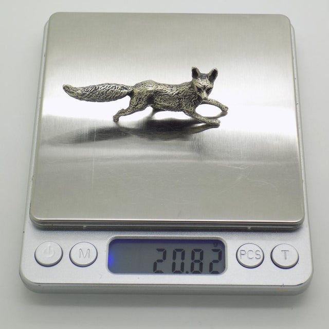 Vintage Italian Handmade Silver Hunting Fox Figurine, Tuscany, 1970s For Sale - Image 9 of 12