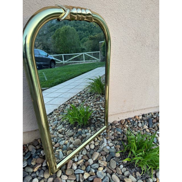 Postmodern Vintage, Louis Philippe Style Solid Brass Wall Mirror, 19870-1908s (Heavy) For Sale - Image 3 of 12