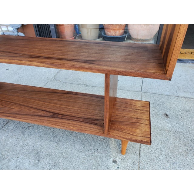 Brown Danish Modern Style Zig-Zag Walnut Bookcase For Sale - Image 8 of 13