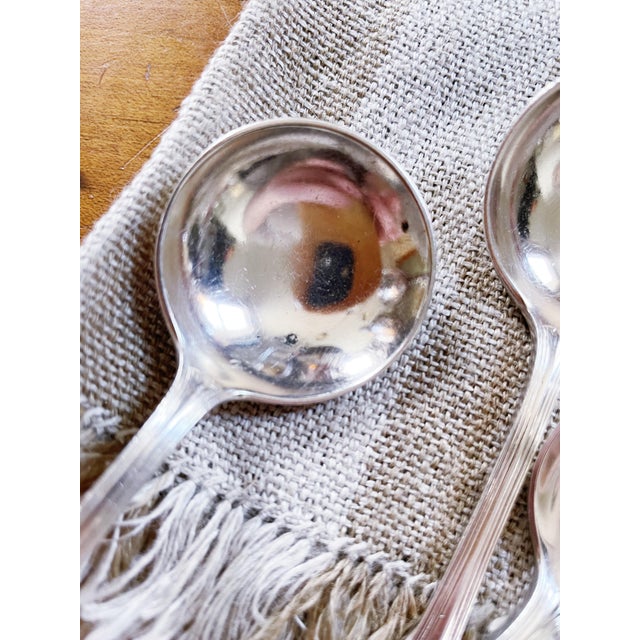 Traditional Set of 6 Antique Silver Plated Tiffany & Co. Soup Spoons For Sale - Image 3 of 5