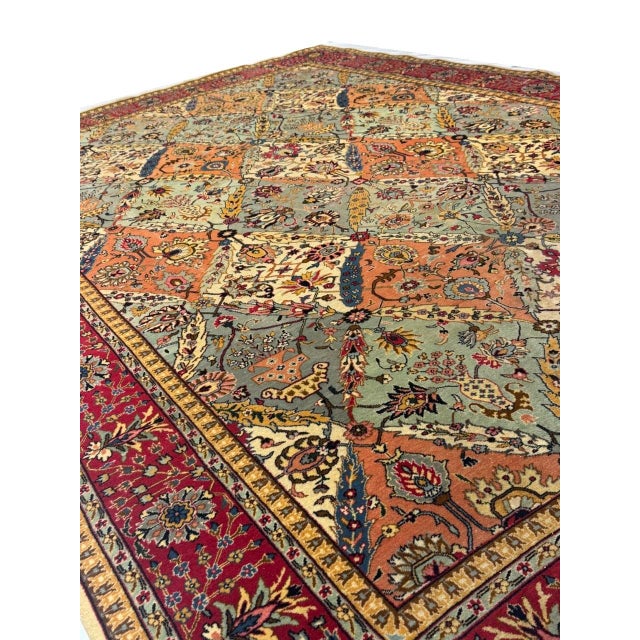 Textile Pasargad DC Antique Garden Design Tabriz Rug For Sale - Image 7 of 10