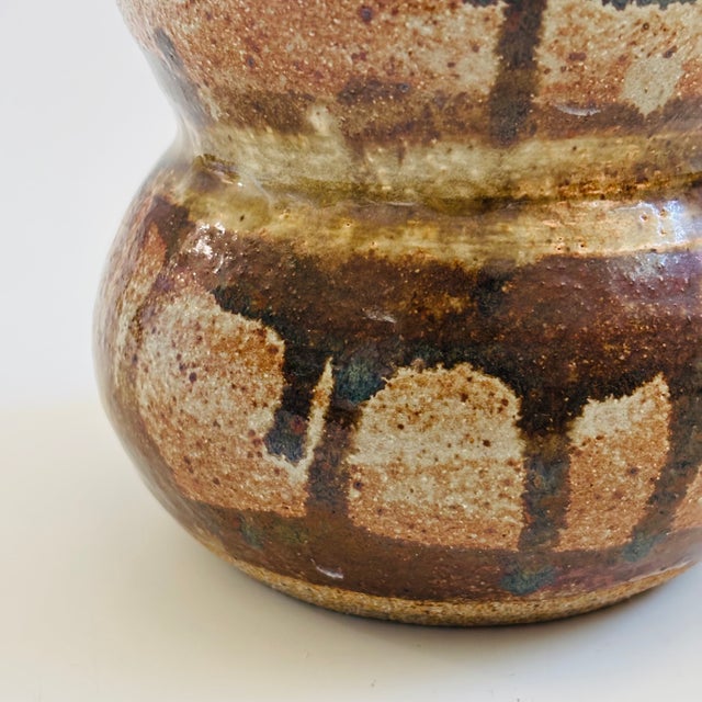 Large Hooped Studio Pottery Vase For Sale In San Francisco - Image 6 of 10