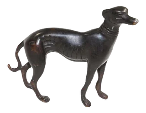 Cast Metal Greyhound Dog Sculpture