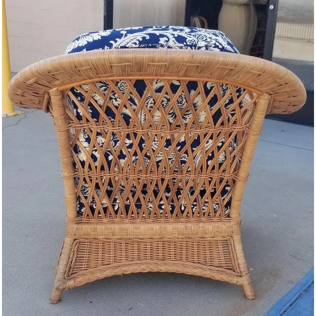 Restored 1950s Rattan Wicker Lounge Chair For Sale In Los Angeles - Image 6 of 6