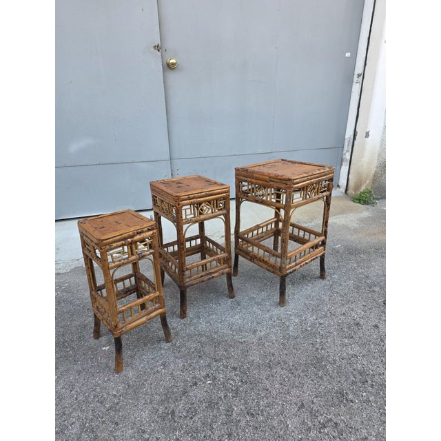Art Nouveau Bamboo Stacking Tables, Italy, 1920s, Set of 3 For Sale - Image 14 of 17