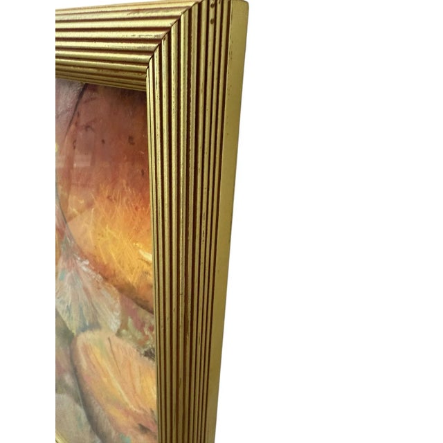 Glass Signed Original Art Mushroom Toadstools Giltwood Framed Triptych For Sale - Image 7 of 11
