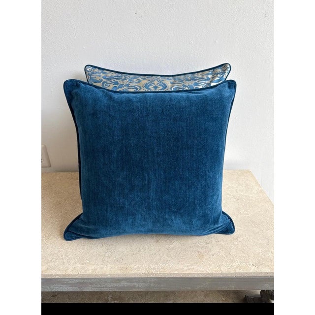 Textile Pair of Venetian Fortuny Textile Pillows For Sale - Image 7 of 7