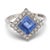 Traditional 1910s Edwardian 2.10 Carat Ceylon No Heat Sapphire Diamond 18k White Gold Ring, Size 8 For Sale - Image 3 of 5