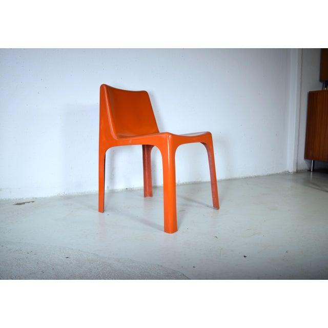 Space Age Italian Orange Chairs, 1960s, Set of 4 For Sale - Image 14 of 14