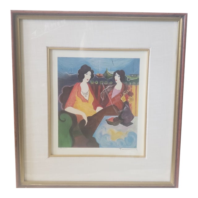 Itzchak Tarkay "At the Port" Hand Signed and Numbered 284/350 Seriolithograph For Sale