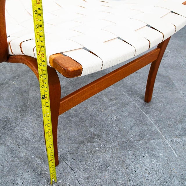 Mid Century Danish Modern Lounge Chair Bruno Mathsson Eva Armchair White MCM For Sale - Image 10 of 12