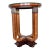 Late 20th Century Maitland-Smith Art Deco Style Round Burlwood and Glass Accent Table For Sale