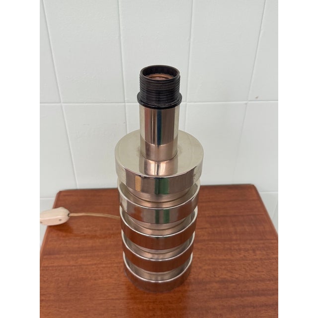 Italian Space Age Table Lamp in Chrome Steel, 1970s For Sale - Image 4 of 14