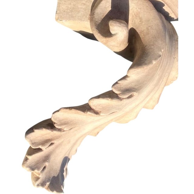 Vintage Plaster Neoclassical Style Wall Bracket With Volute and Acanthus Leaves For Sale - Image 10 of 14