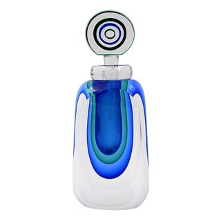 Murano Sommerso Glass Perfume Bottle by Luigi Onesto For Sale