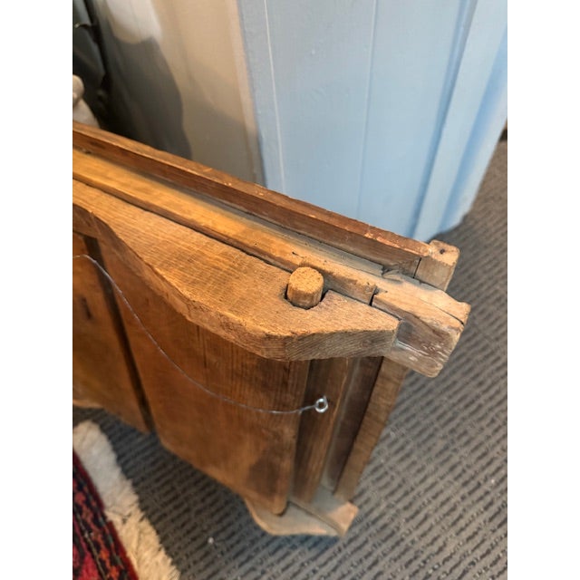 Brown Antique Primitive Architectural Window Cover Element With Hardware For Sale - Image 8 of 9