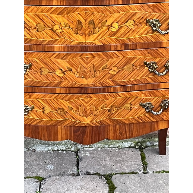 1950s Antique Wood Inlaid Chest of Drawers, 1950s For Sale - Image 5 of 15