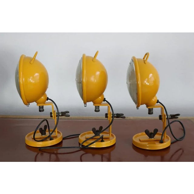 Yellow Jeep Wall Lights by Cesare Leonardi and Franca Stagi for Lumenform, Set of 3 For Sale - Image 3 of 13