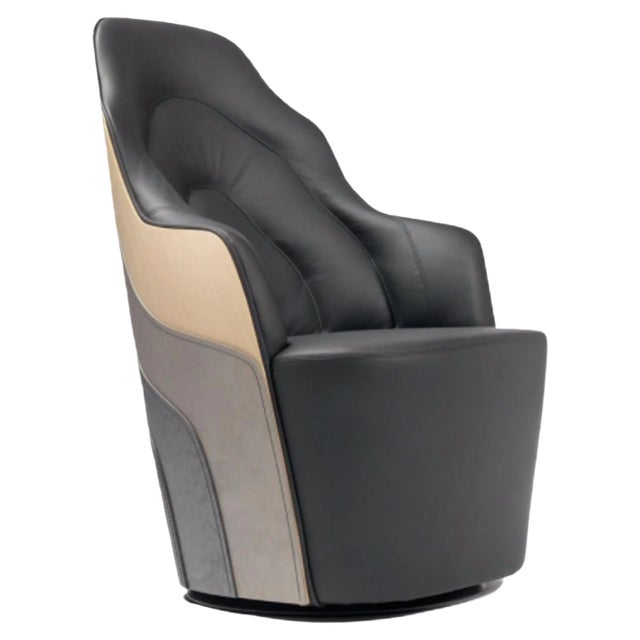 Color & Blanche Contemporary Leather Couture Armchair by Bd Barcelona For Sale